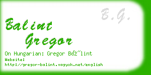 balint gregor business card